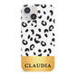 Personalised Animal Print Gold With Name iPhone 13 Mini Full Wrap 3D Snap Case