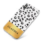 Personalised Animal Print Gold With Name iPhone X Bumper Case on Silver iPhone
