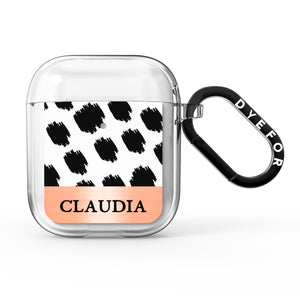 Personalised Animal Print & Rose Gold Name AirPods Case