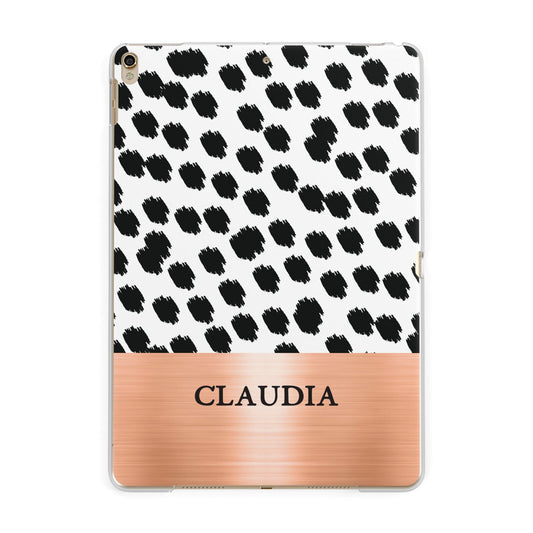 Personalised Animal Print Rose Gold Name Apple iPad Gold Case