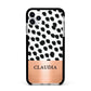 Personalised Animal Print Rose Gold Name Apple iPhone 11 Pro Max in Silver with Black Impact Case