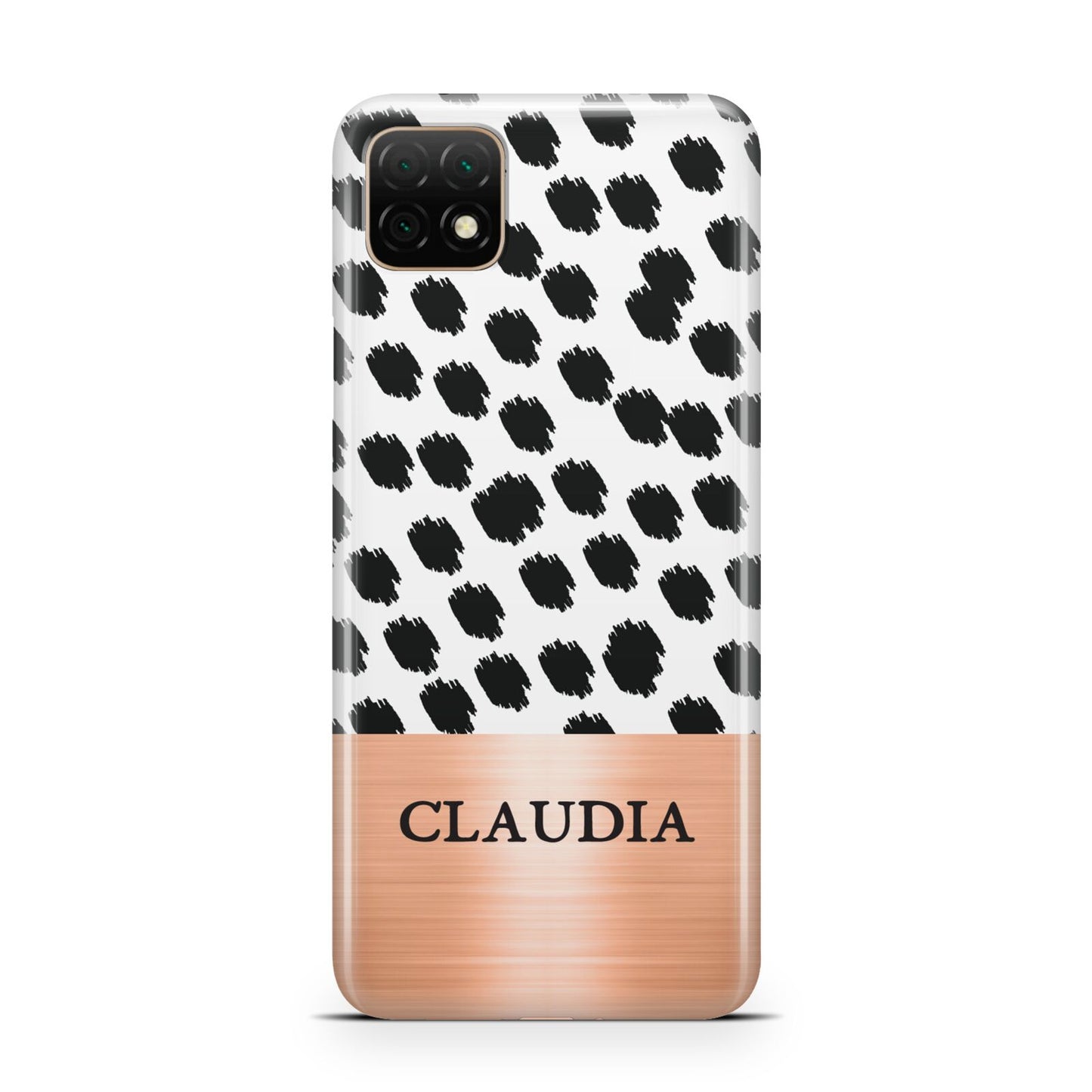 Personalised Animal Print Rose Gold Name Huawei Enjoy 20 Phone Case