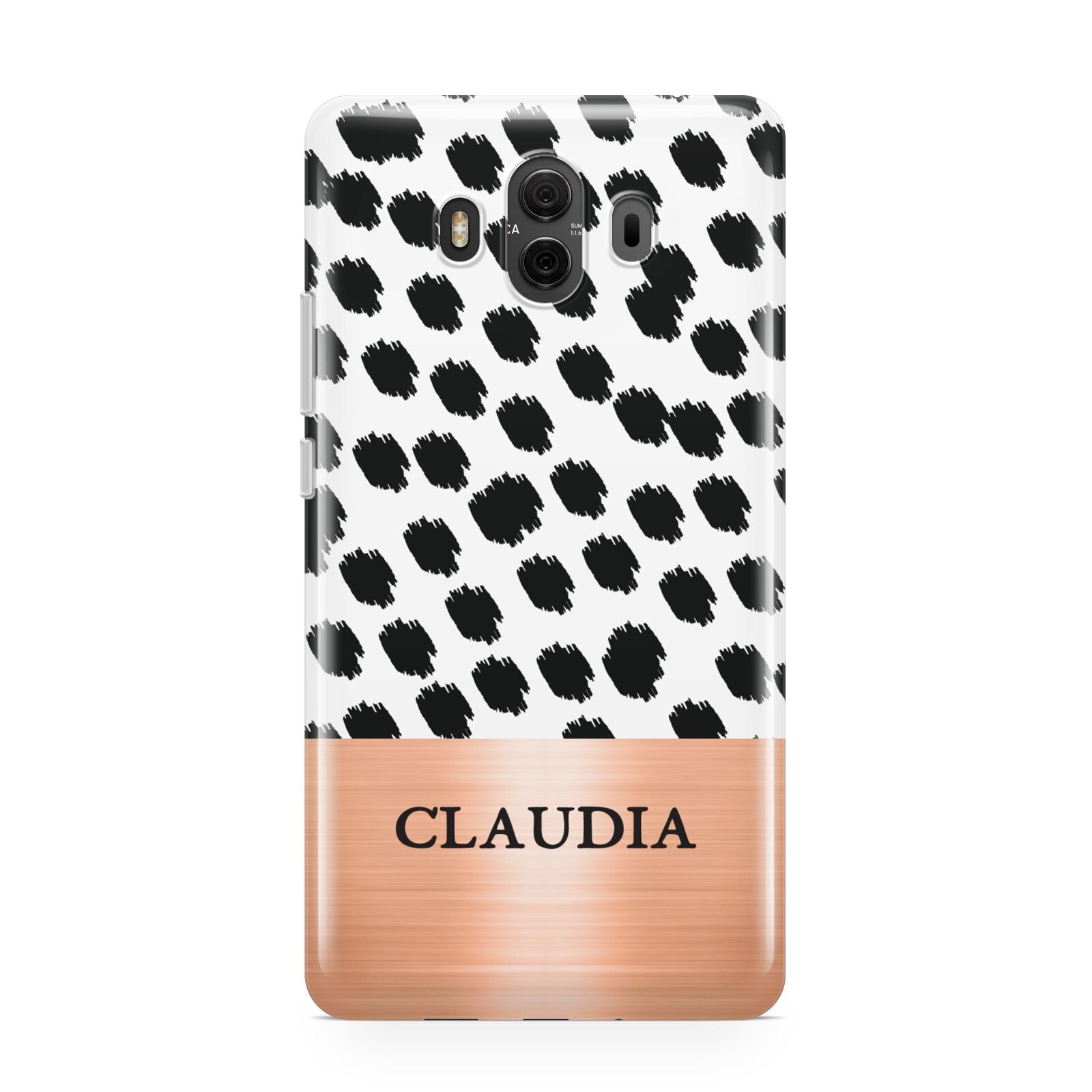 Personalised Animal Print Rose Gold Name Huawei Mate 10 Protective Phone Case