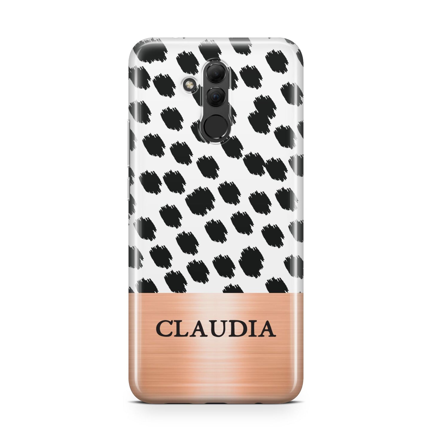 Personalised Animal Print Rose Gold Name Huawei Mate 20 Lite
