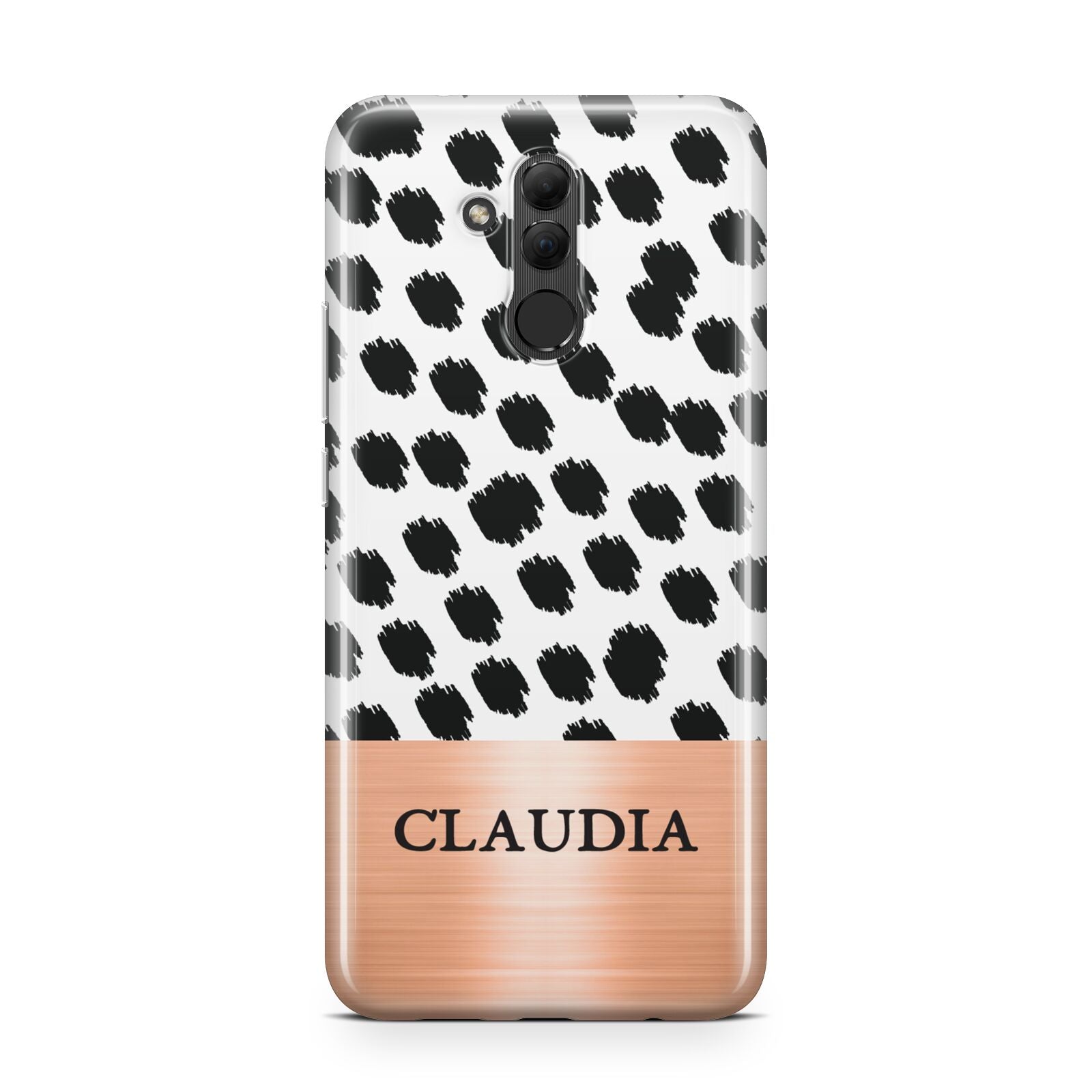 Personalised Animal Print Rose Gold Name Huawei Mate 20 Lite
