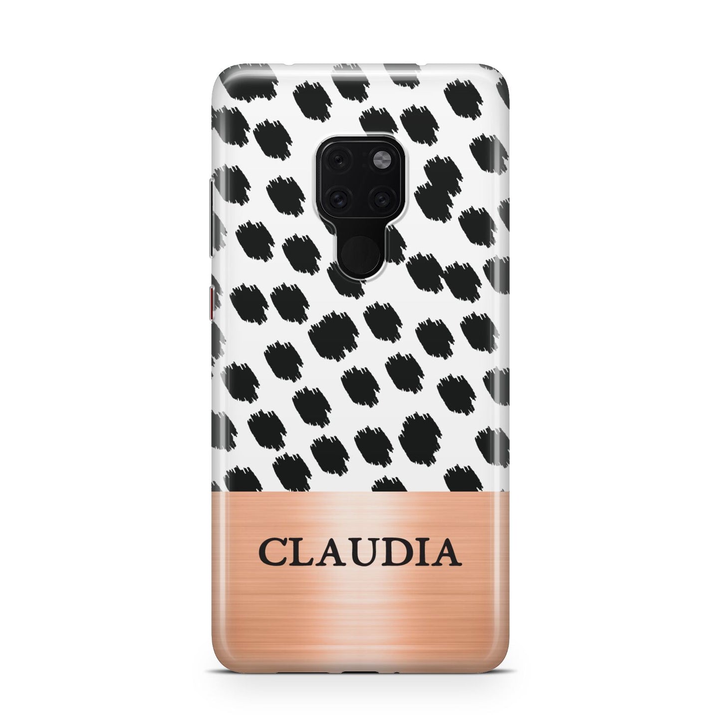 Personalised Animal Print Rose Gold Name Huawei Mate 20 Phone Case