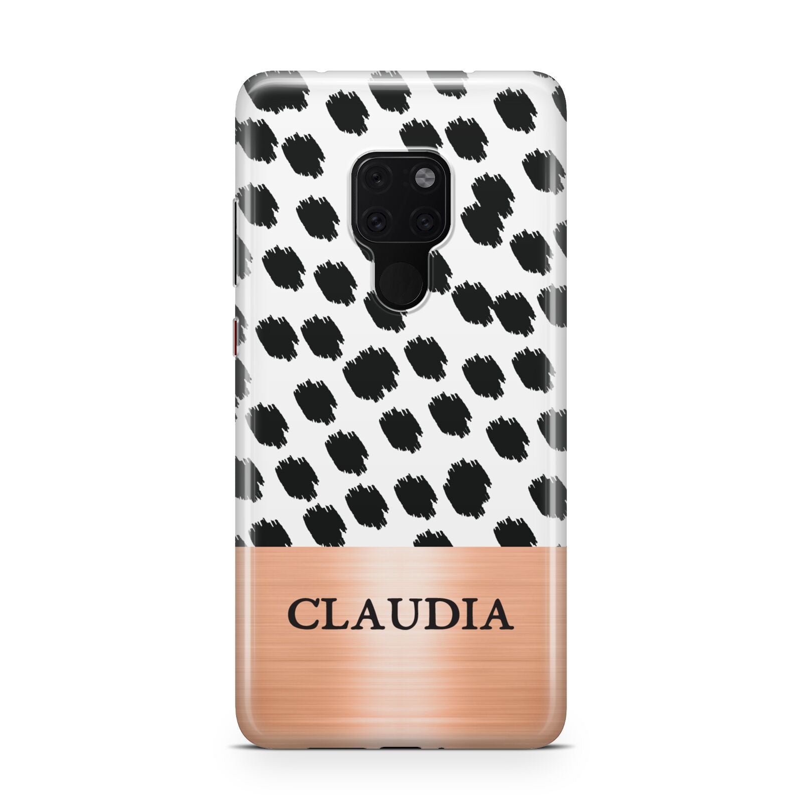 Personalised Animal Print Rose Gold Name Huawei Mate 20 Phone Case