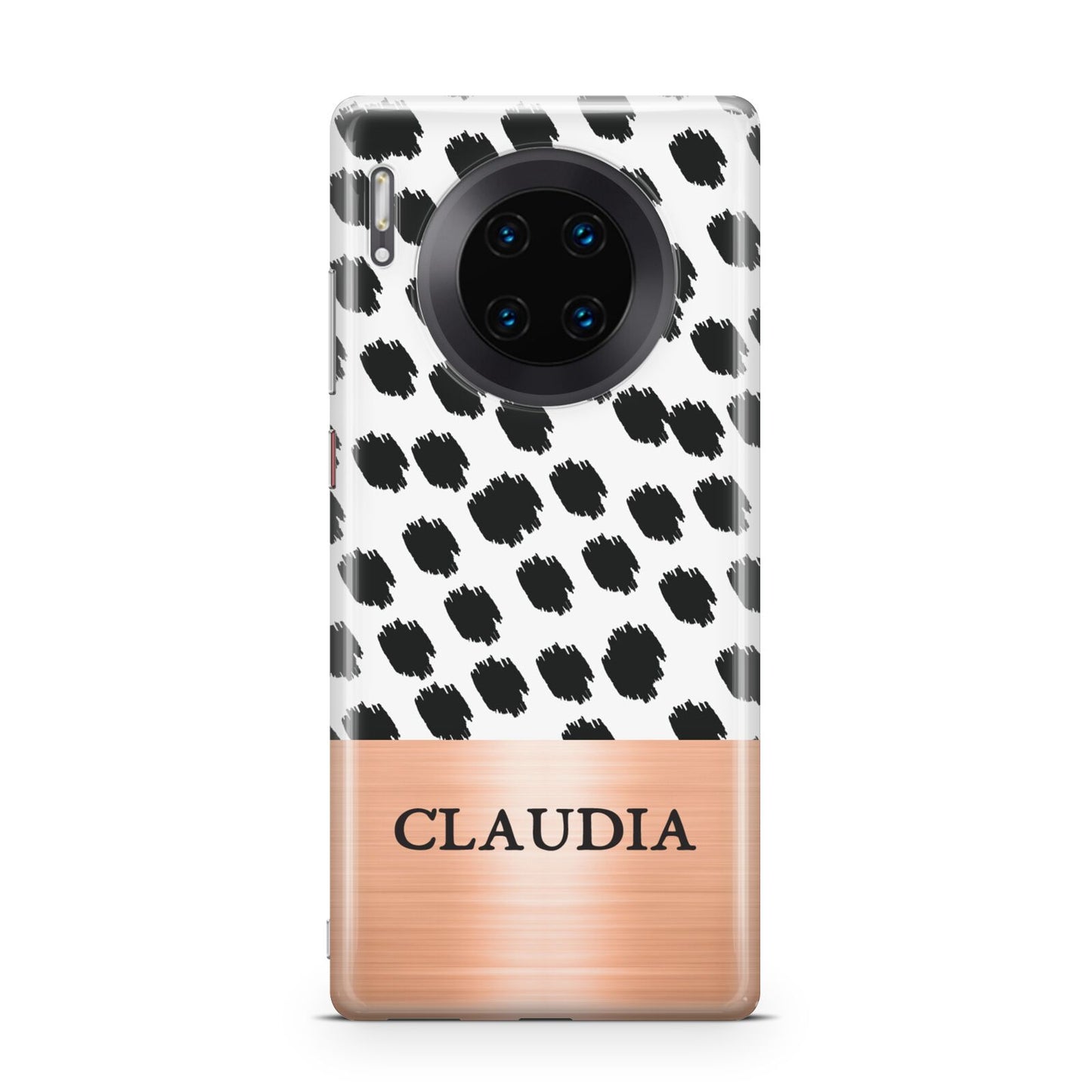Personalised Animal Print Rose Gold Name Huawei Mate 30 Pro Phone Case