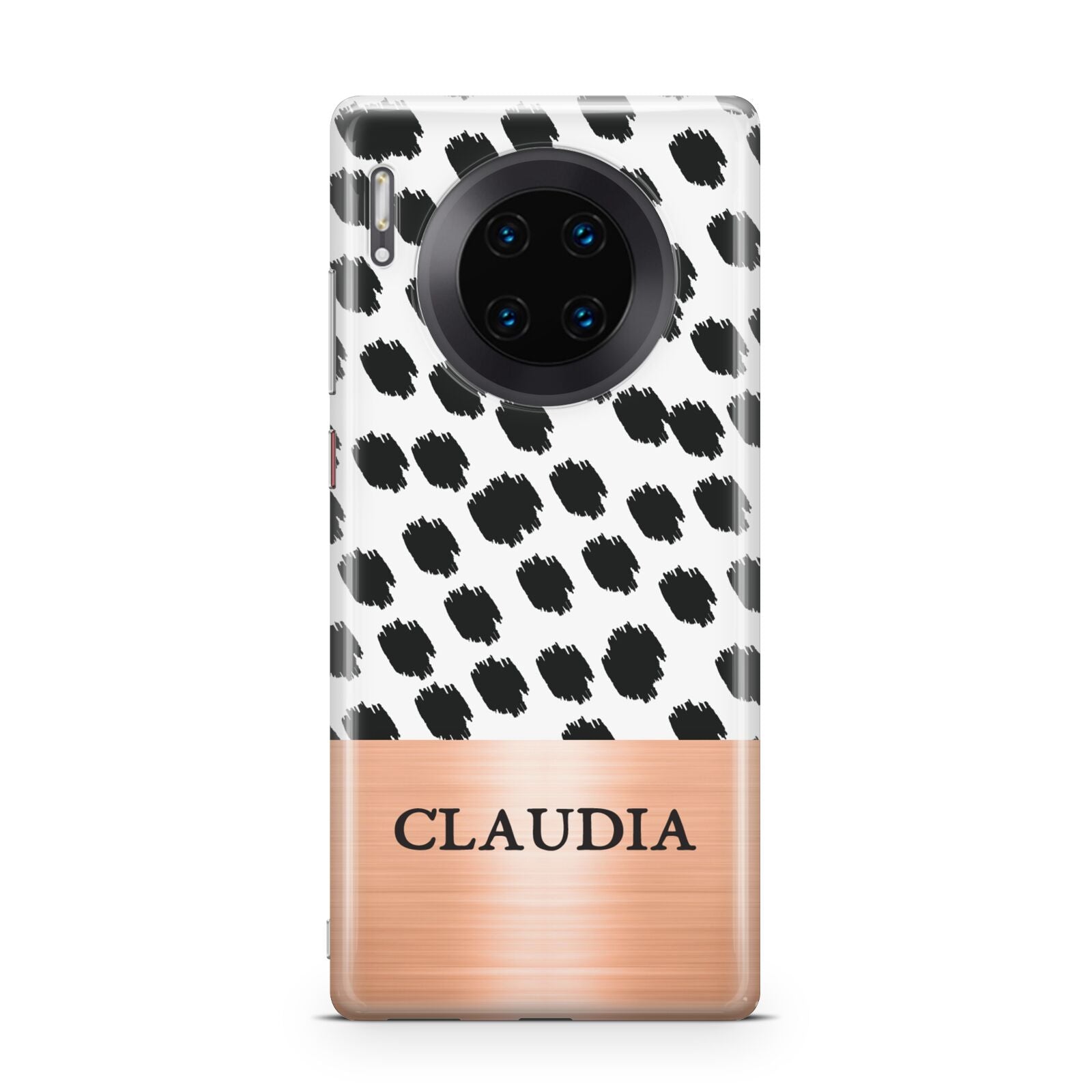 Personalised Animal Print Rose Gold Name Huawei Mate 30 Pro Phone Case