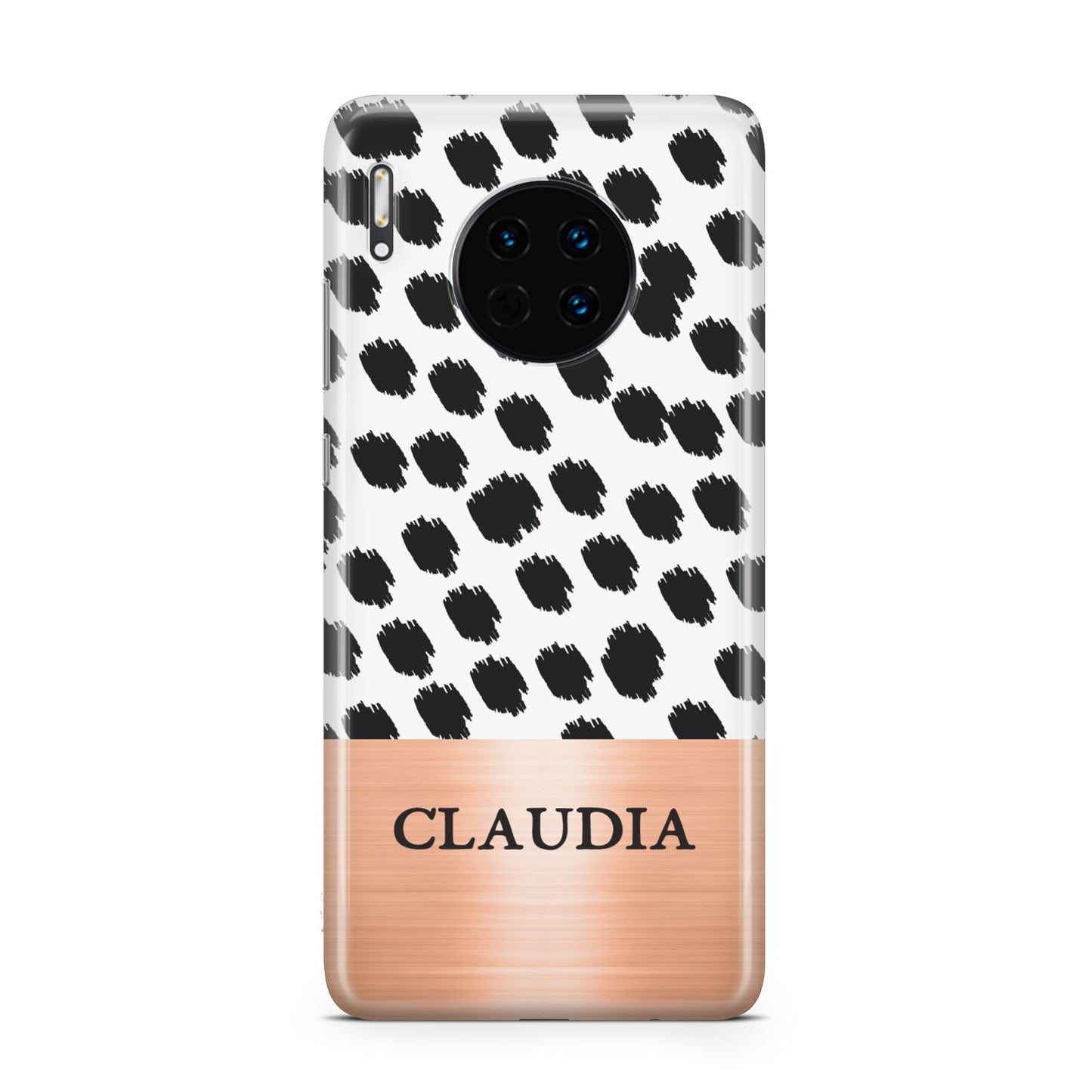 Personalised Animal Print Rose Gold Name Huawei Mate 30