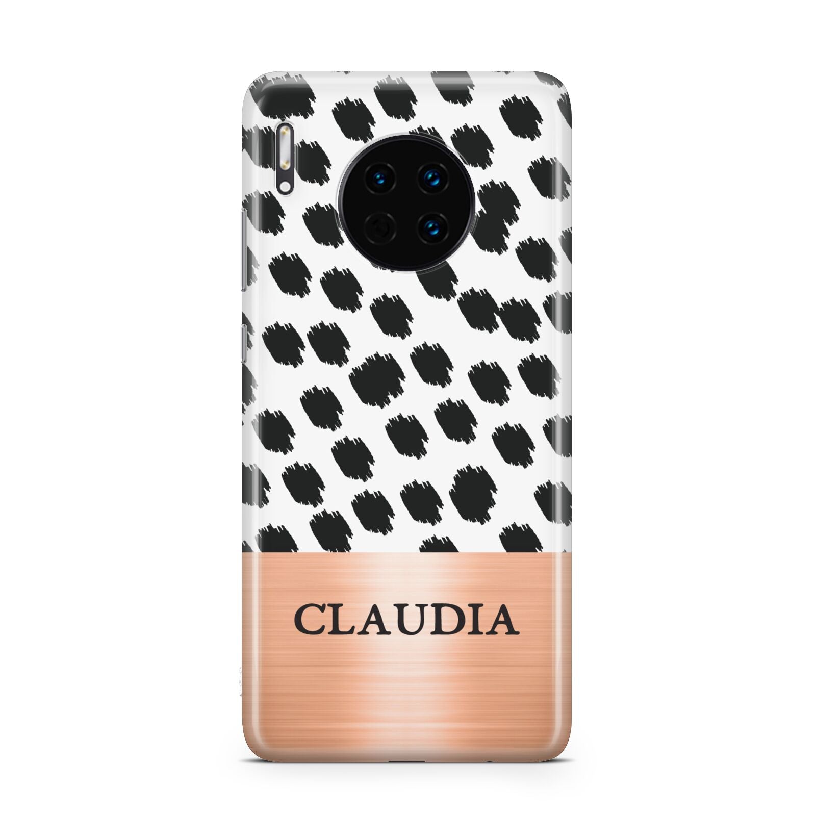 Personalised Animal Print Rose Gold Name Huawei Mate 30