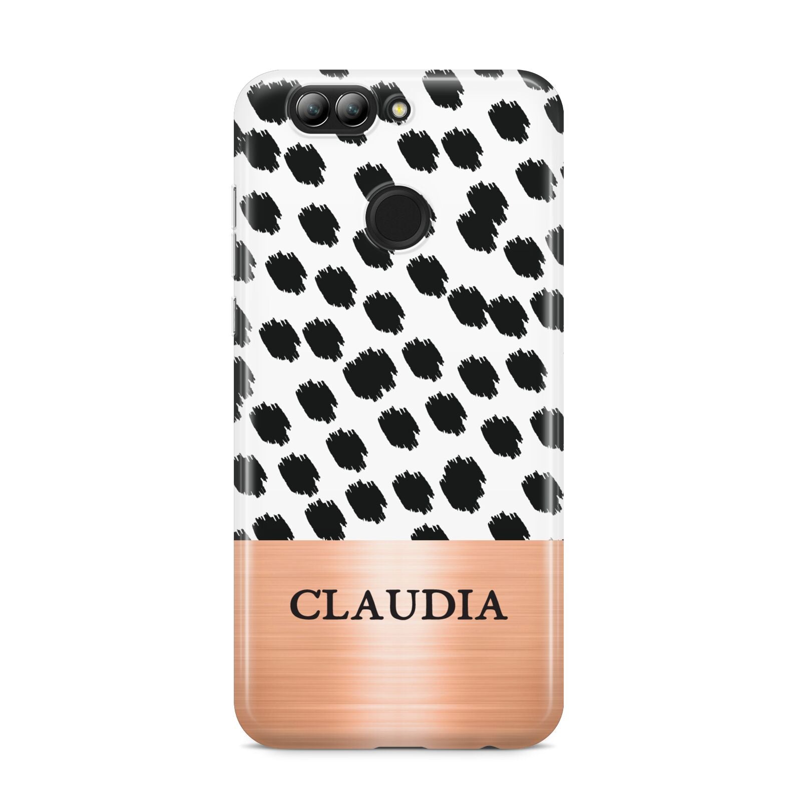 Personalised Animal Print Rose Gold Name Huawei Nova 2s Phone Case