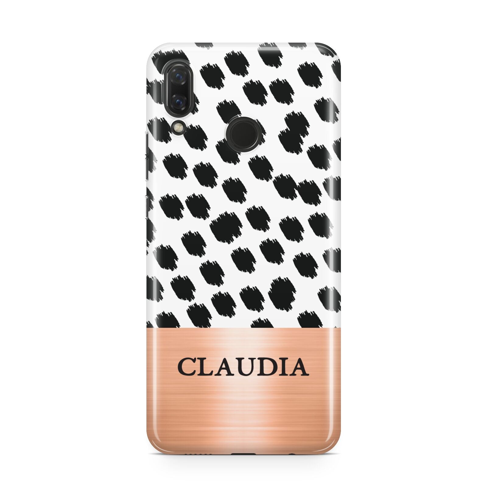 Personalised Animal Print Rose Gold Name Huawei Nova 3 Phone Case
