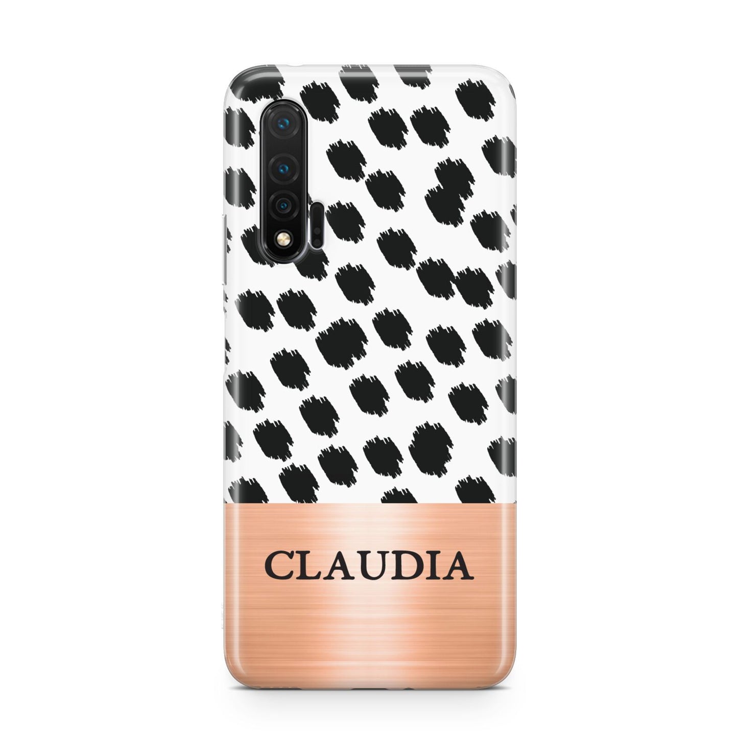 Personalised Animal Print Rose Gold Name Huawei Nova 6 Phone Case
