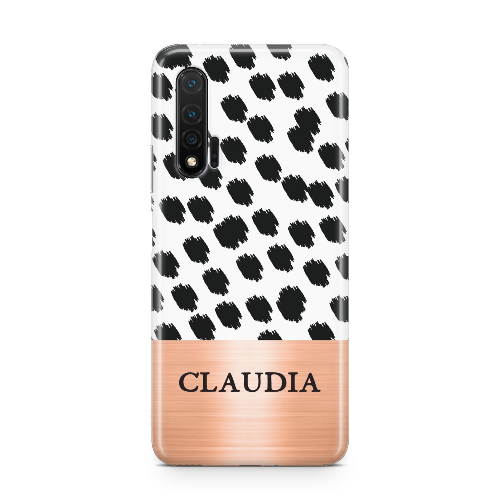 Personalised Animal Print Rose Gold Name Huawei Nova 6 Phone Case