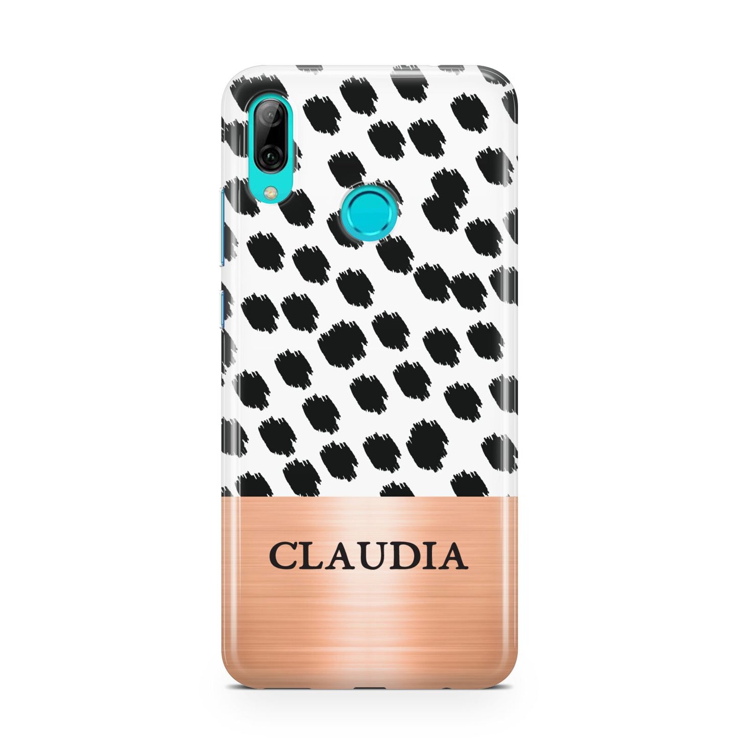 Personalised Animal Print Rose Gold Name Huawei P Smart 2019 Case