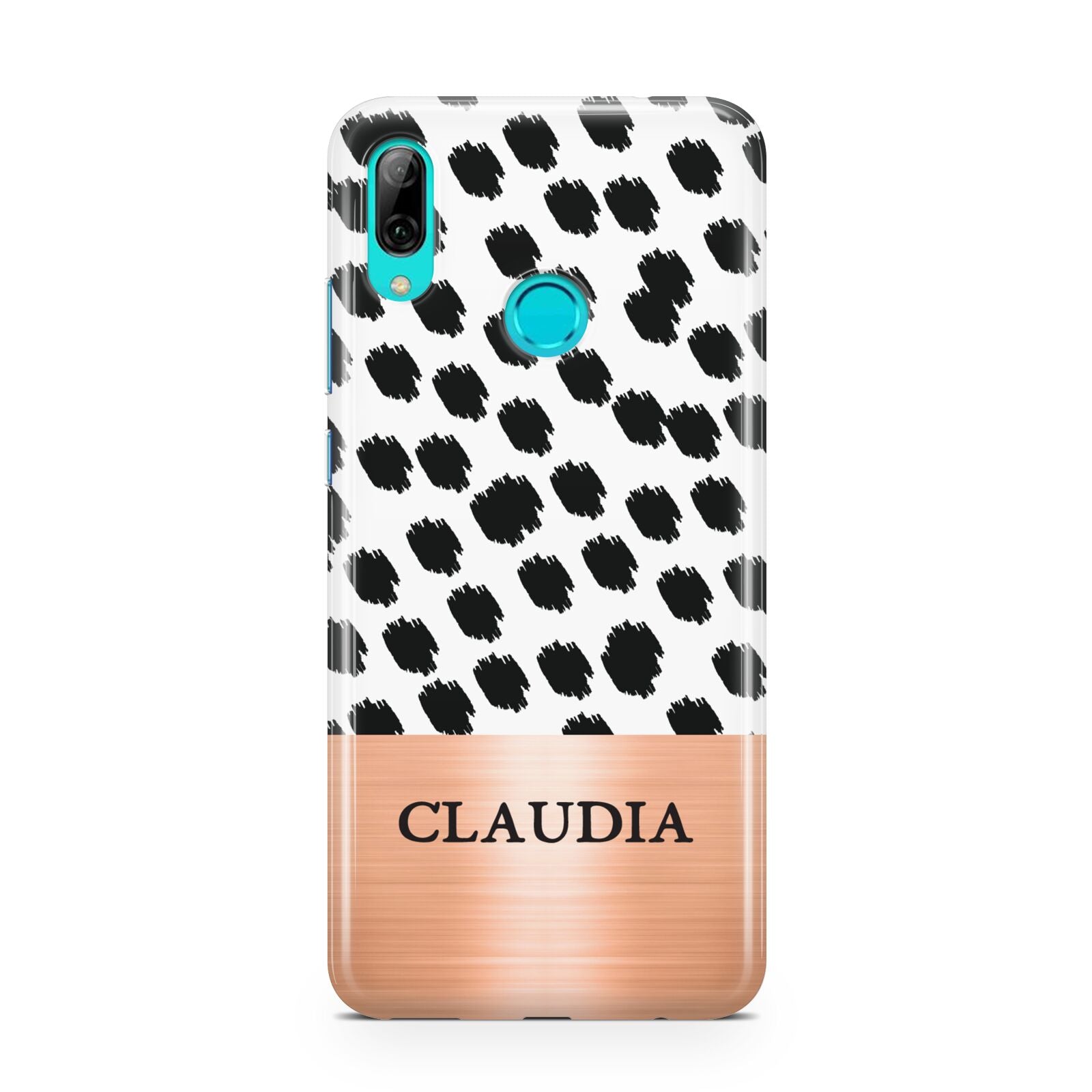 Personalised Animal Print Rose Gold Name Huawei P Smart 2019 Case