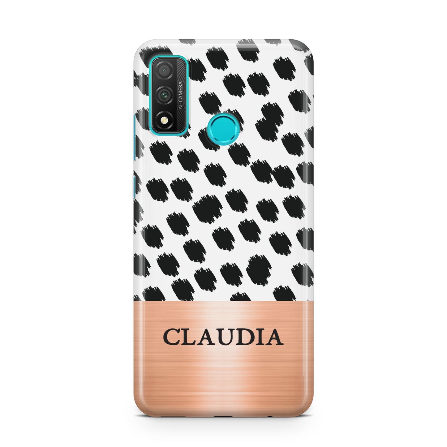 Personalised Animal Print Rose Gold Name Huawei P Smart 2020