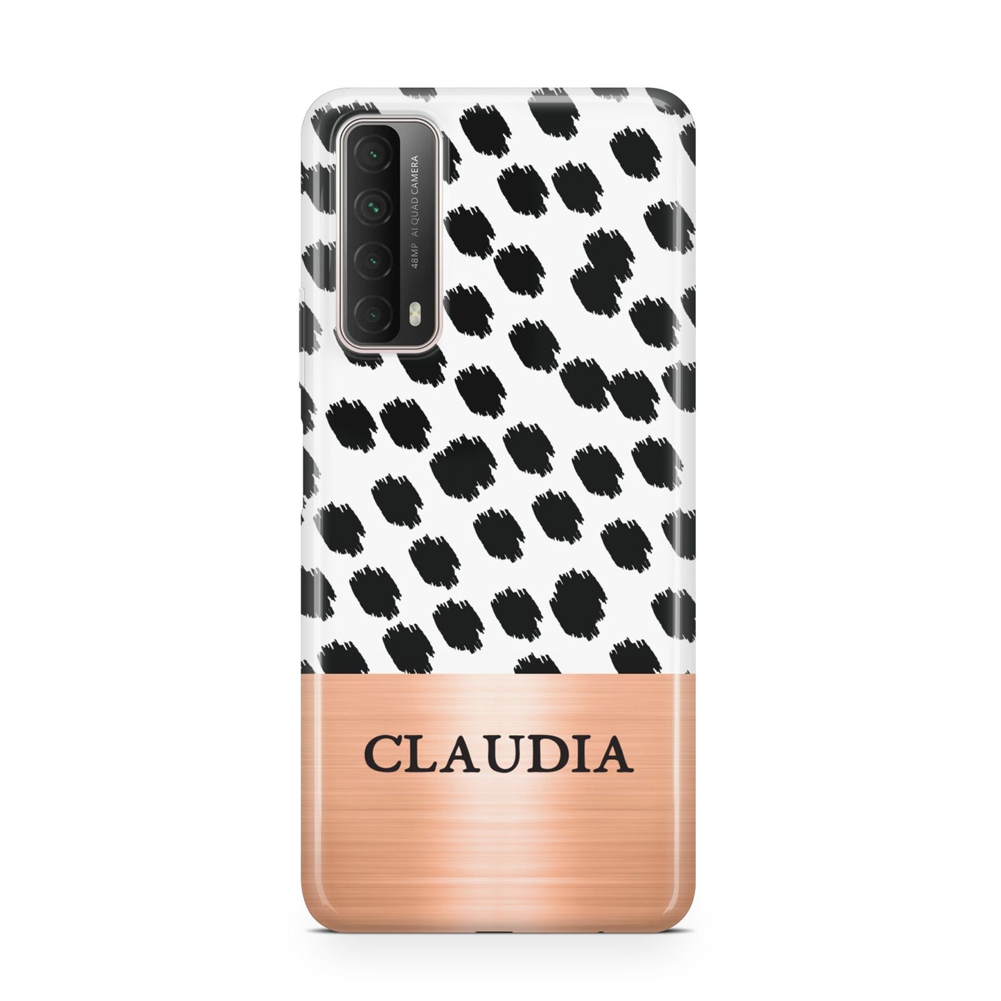 Personalised Animal Print Rose Gold Name Huawei P Smart 2021