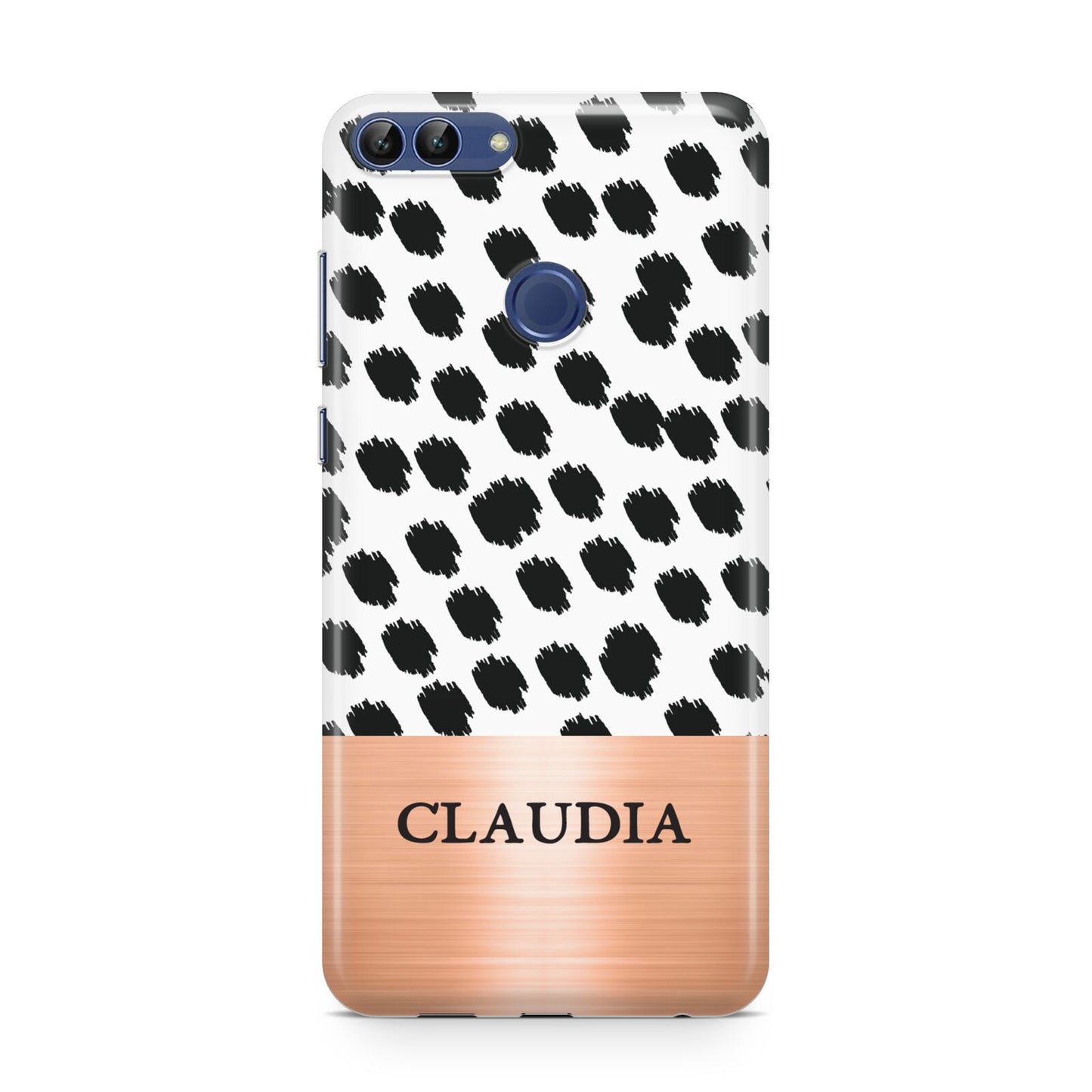 Personalised Animal Print Rose Gold Name Huawei P Smart Case