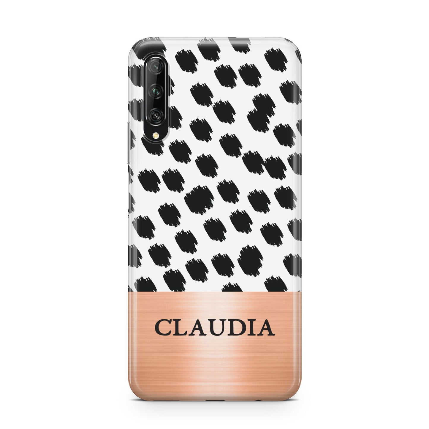 Personalised Animal Print Rose Gold Name Huawei P Smart Pro 2019