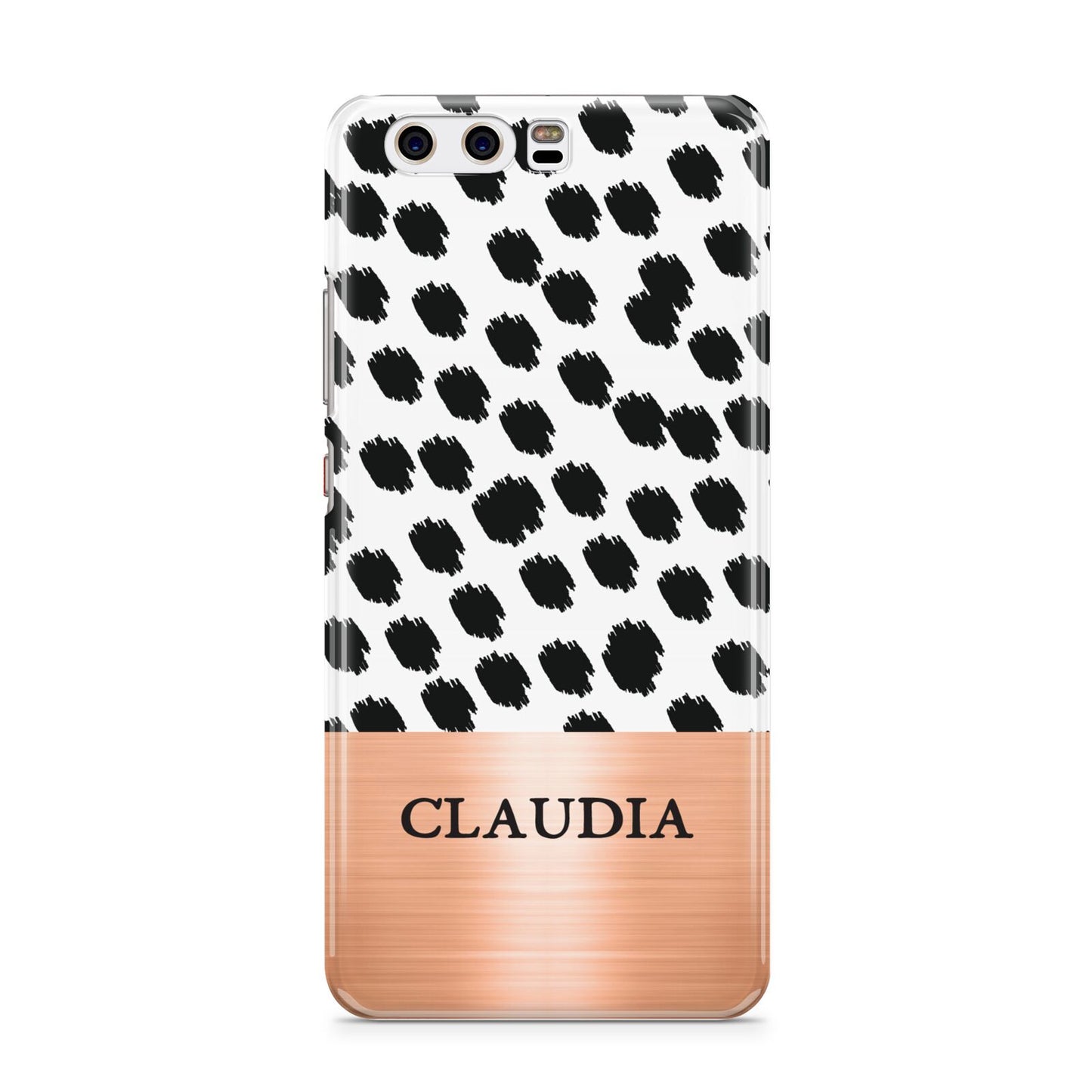 Personalised Animal Print Rose Gold Name Huawei P10 Phone Case