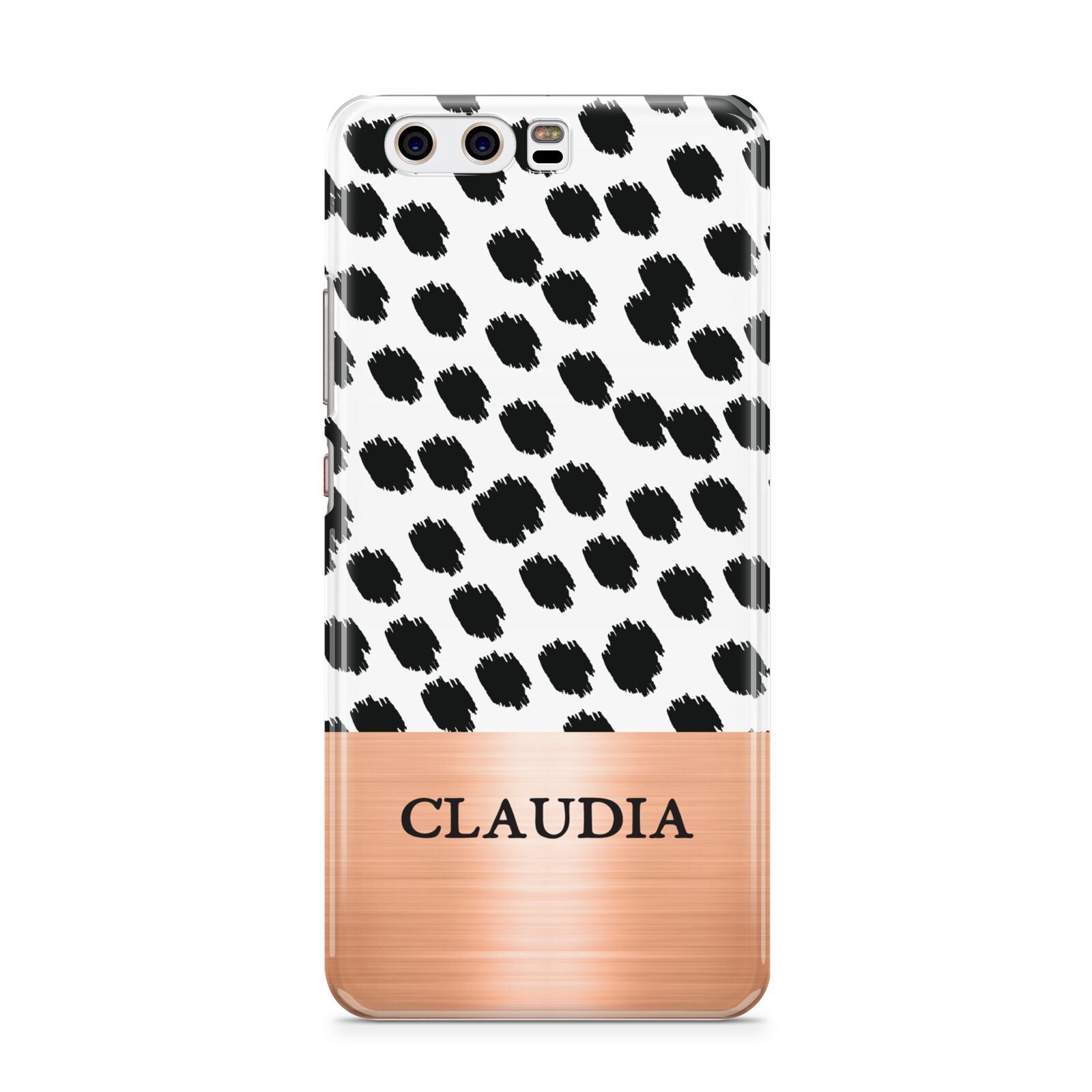 Personalised Animal Print Rose Gold Name Huawei P10 Phone Case