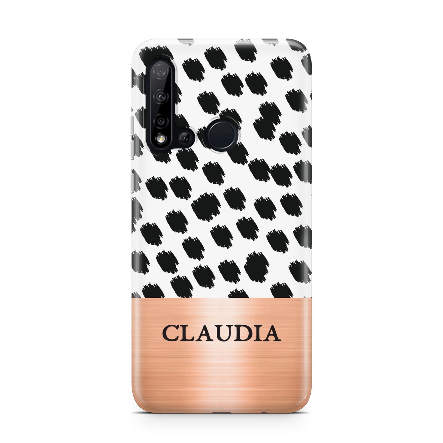 Personalised Animal Print Rose Gold Name Huawei P20 Lite 5G Phone Case