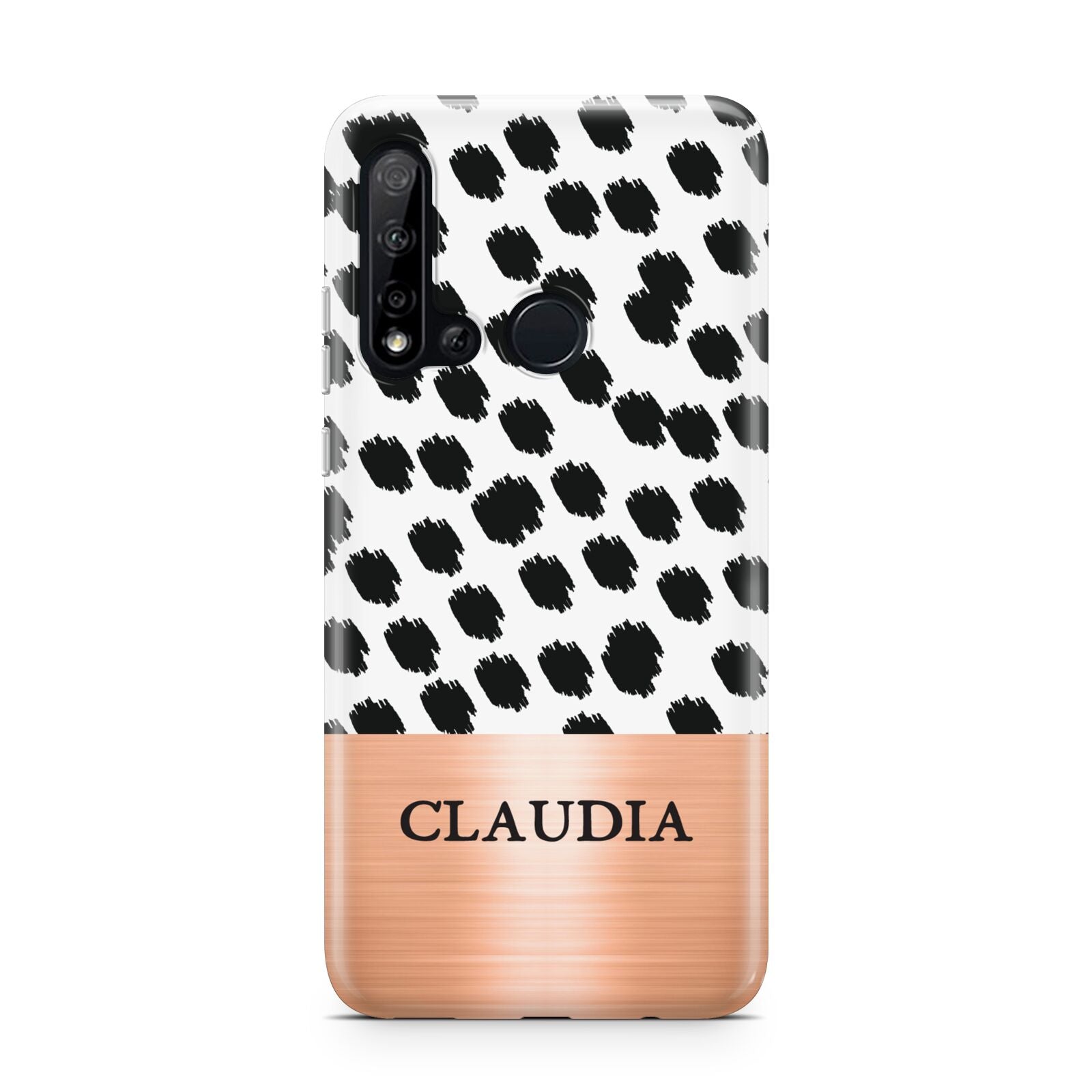 Personalised Animal Print Rose Gold Name Huawei P20 Lite 5G Phone Case