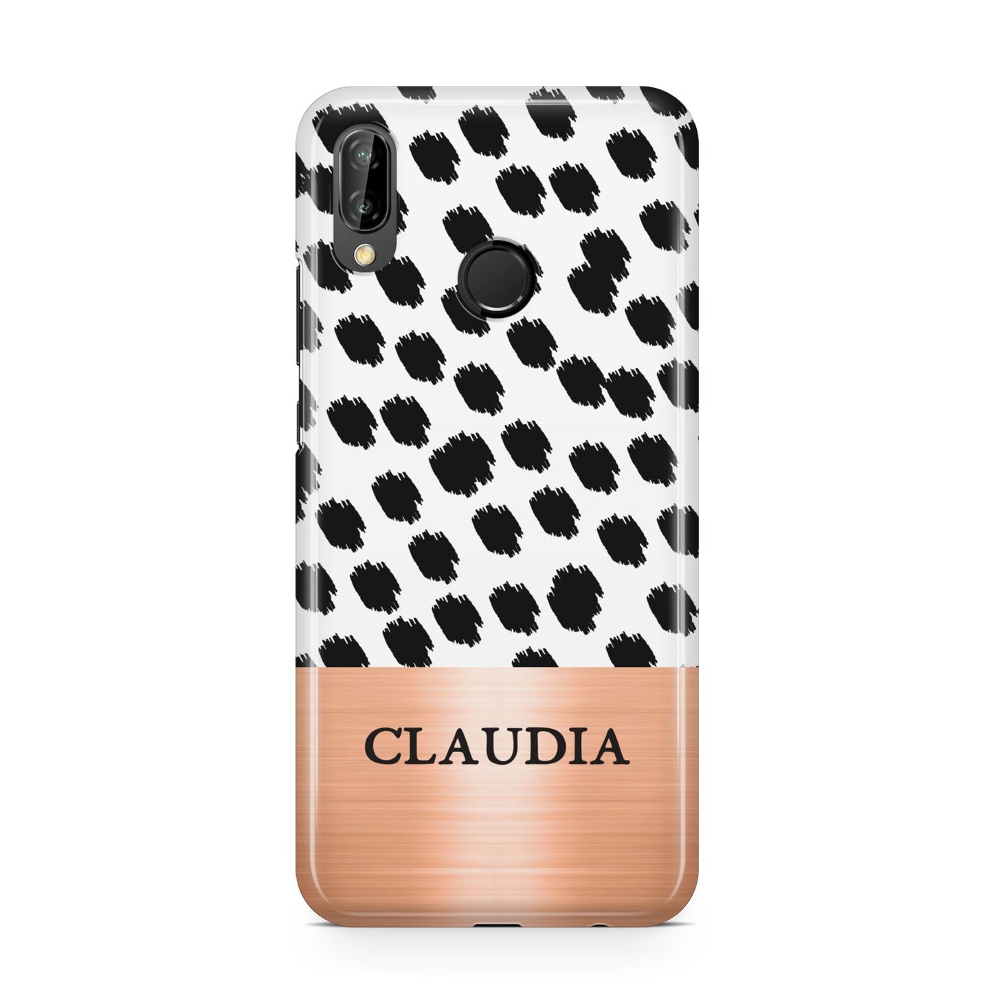 Personalised Animal Print Rose Gold Name Huawei P20 Lite Phone Case