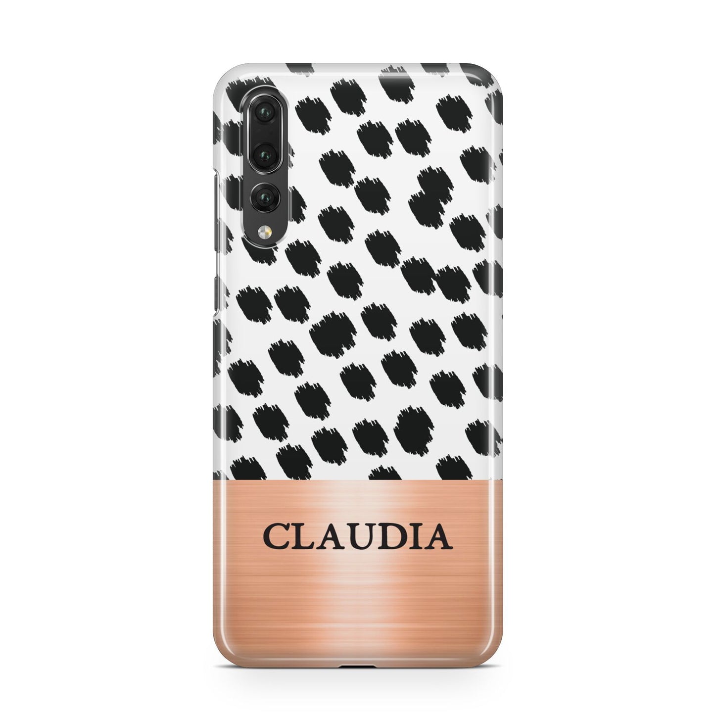 Personalised Animal Print Rose Gold Name Huawei P20 Pro Phone Case