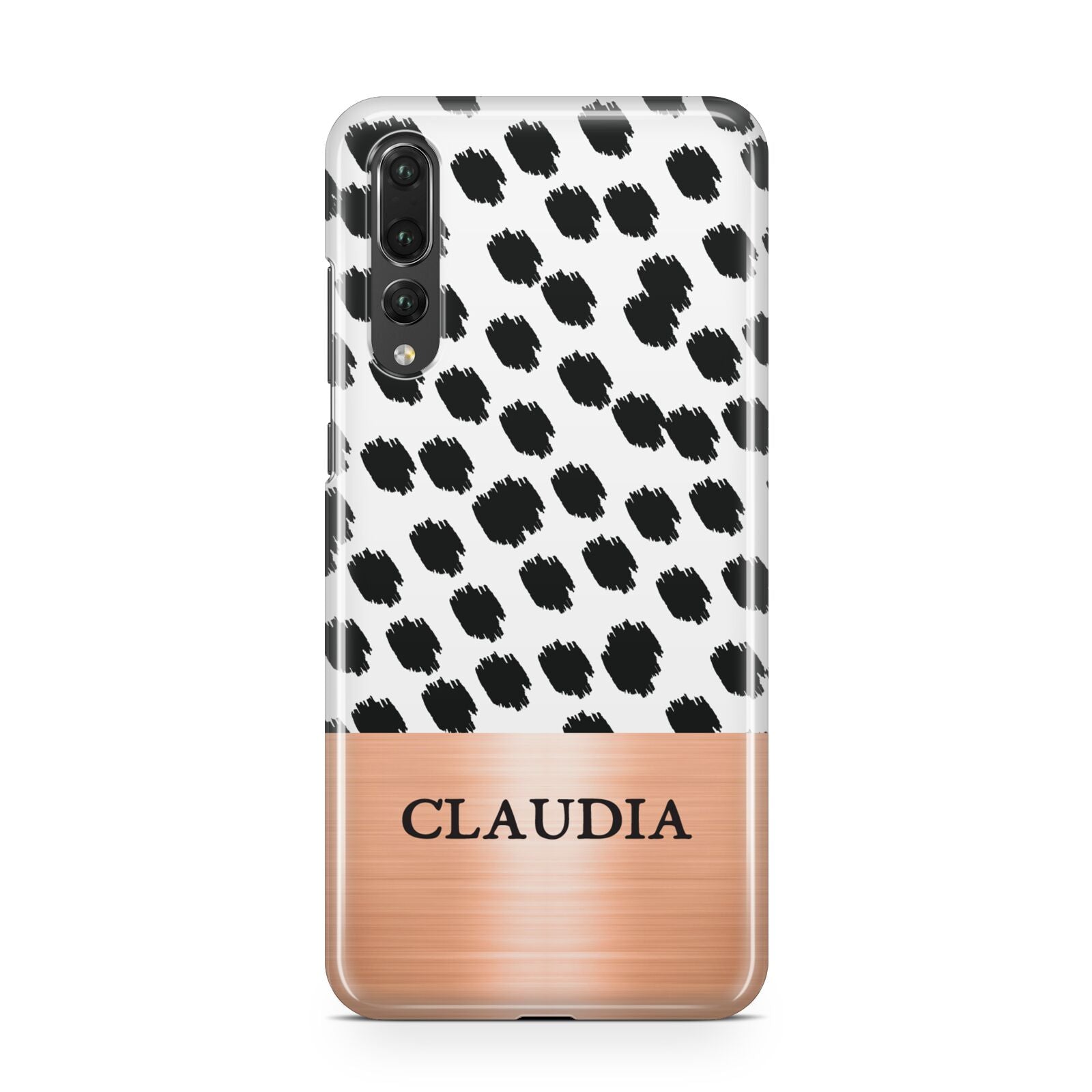 Personalised Animal Print Rose Gold Name Huawei P20 Pro Phone Case