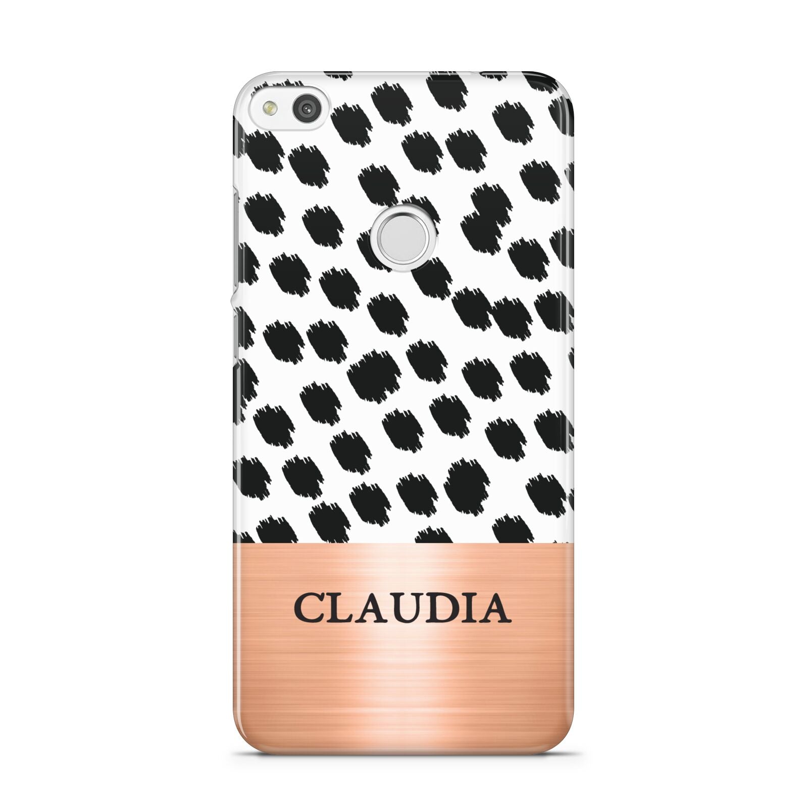 Personalised Animal Print Rose Gold Name Huawei P8 Lite Case