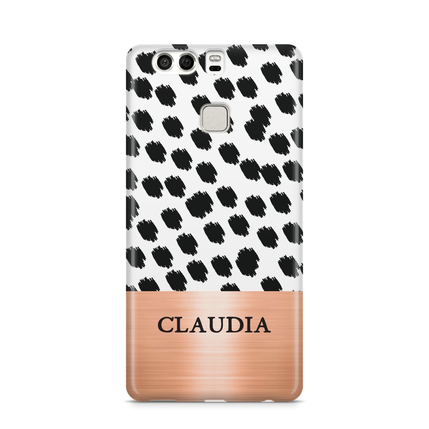 Personalised Animal Print Rose Gold Name Huawei P9 Case