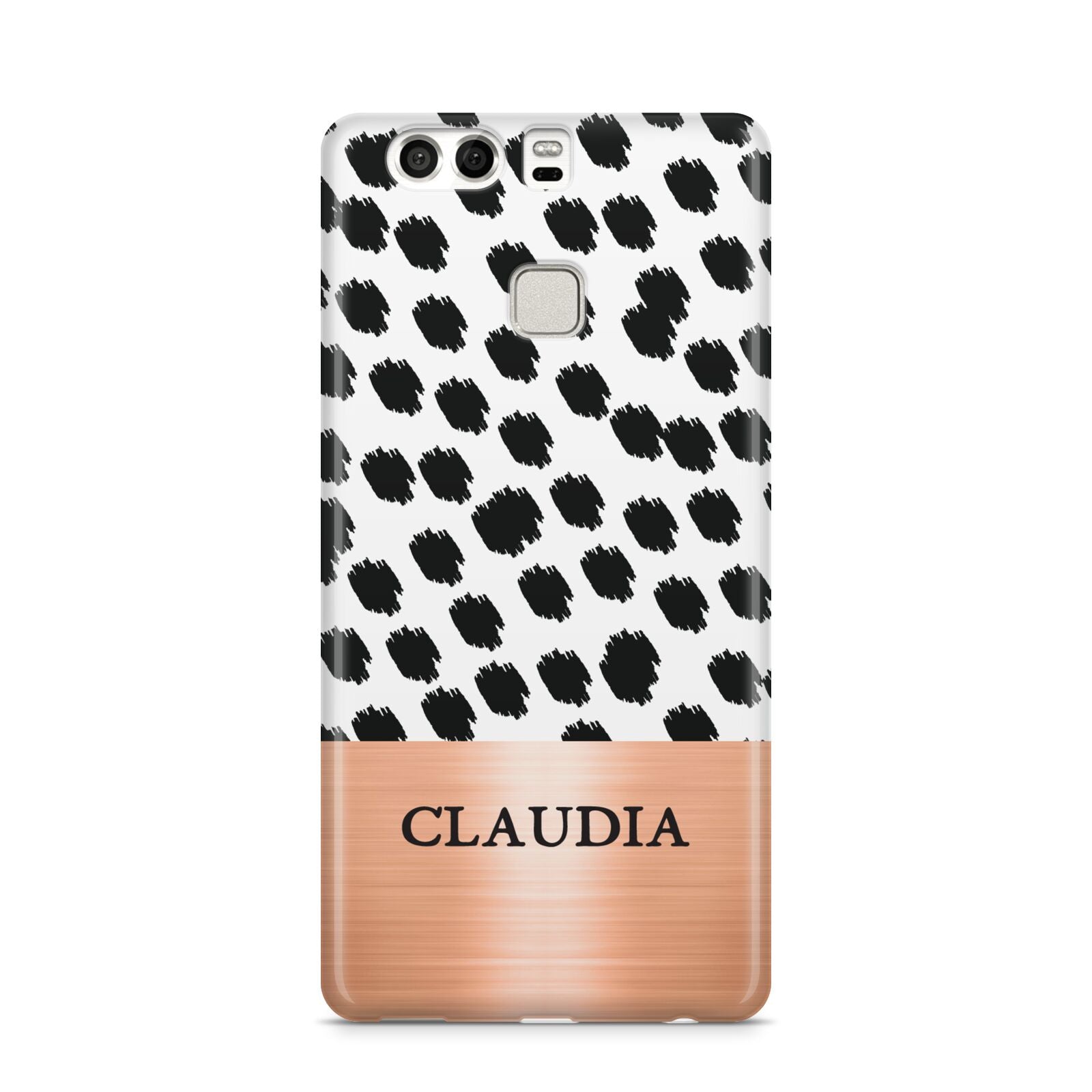 Personalised Animal Print Rose Gold Name Huawei P9 Case