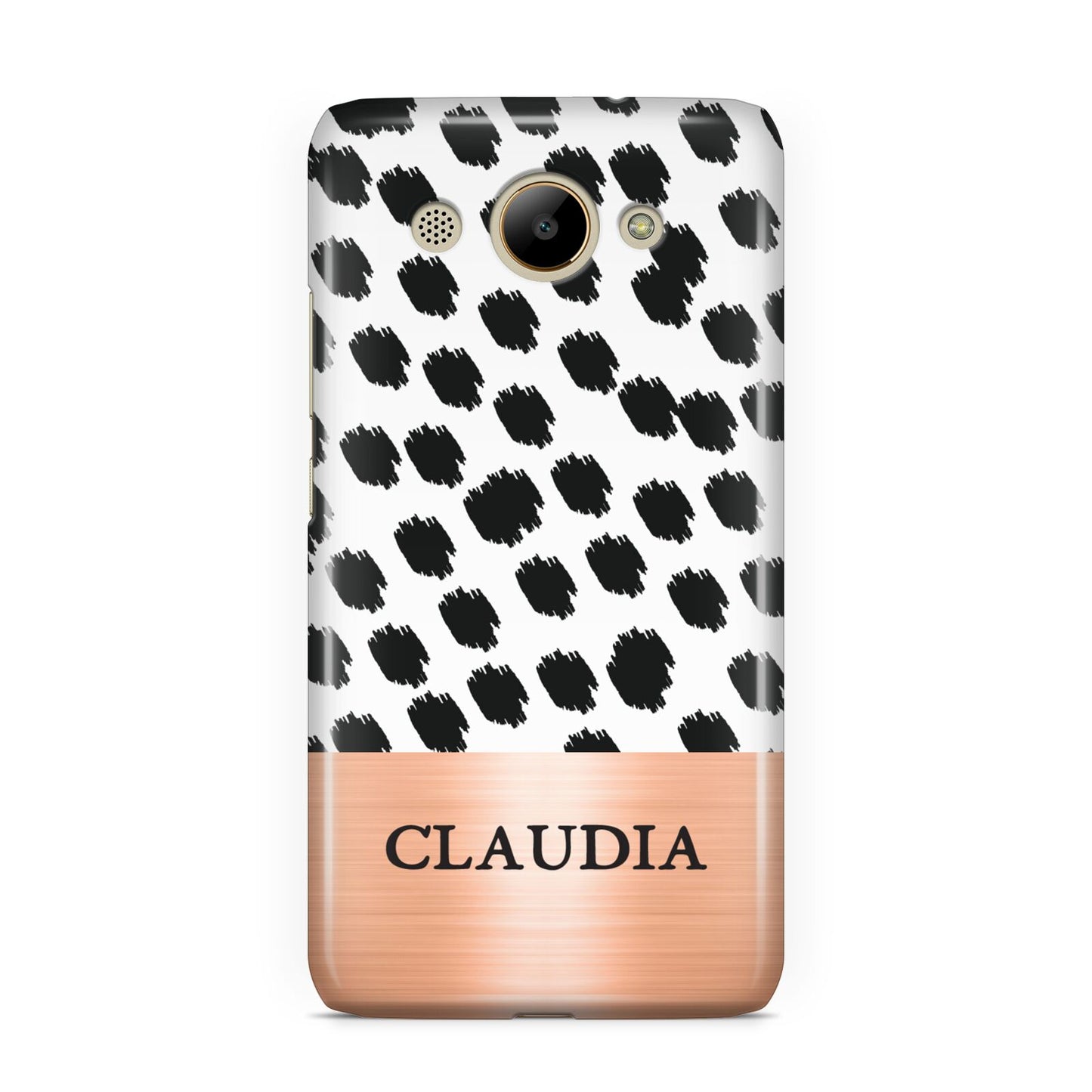 Personalised Animal Print Rose Gold Name Huawei Y3 2017