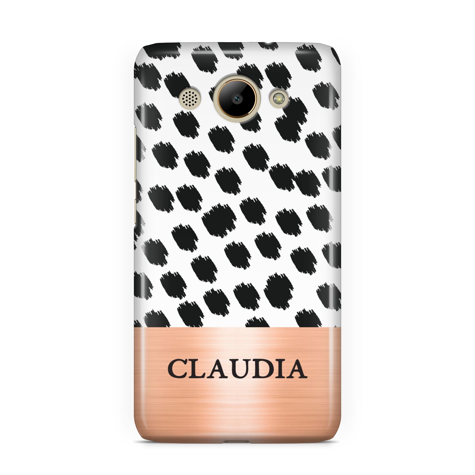 Personalised Animal Print Rose Gold Name Huawei Y3 2017