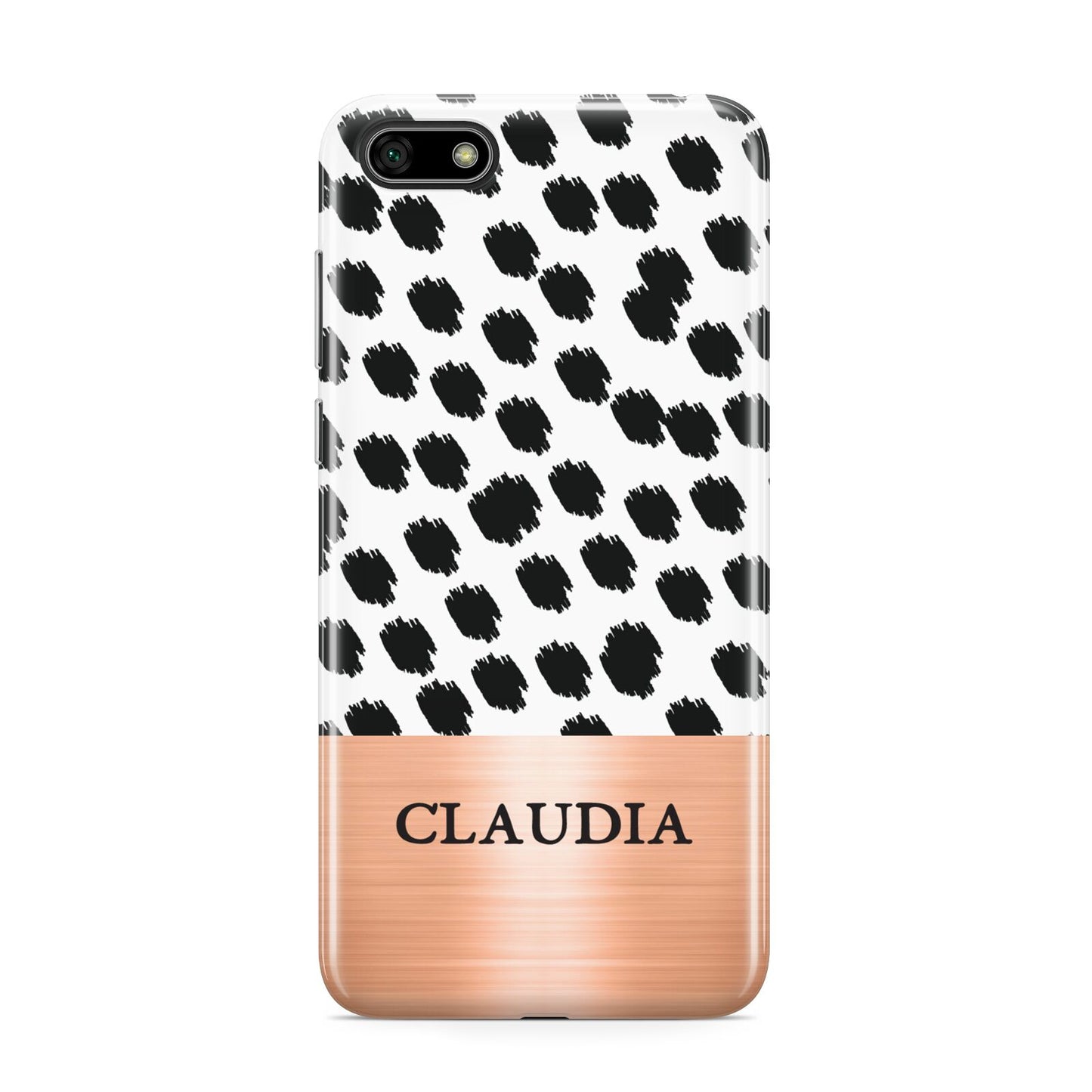 Personalised Animal Print Rose Gold Name Huawei Y5 Prime 2018 Phone Case