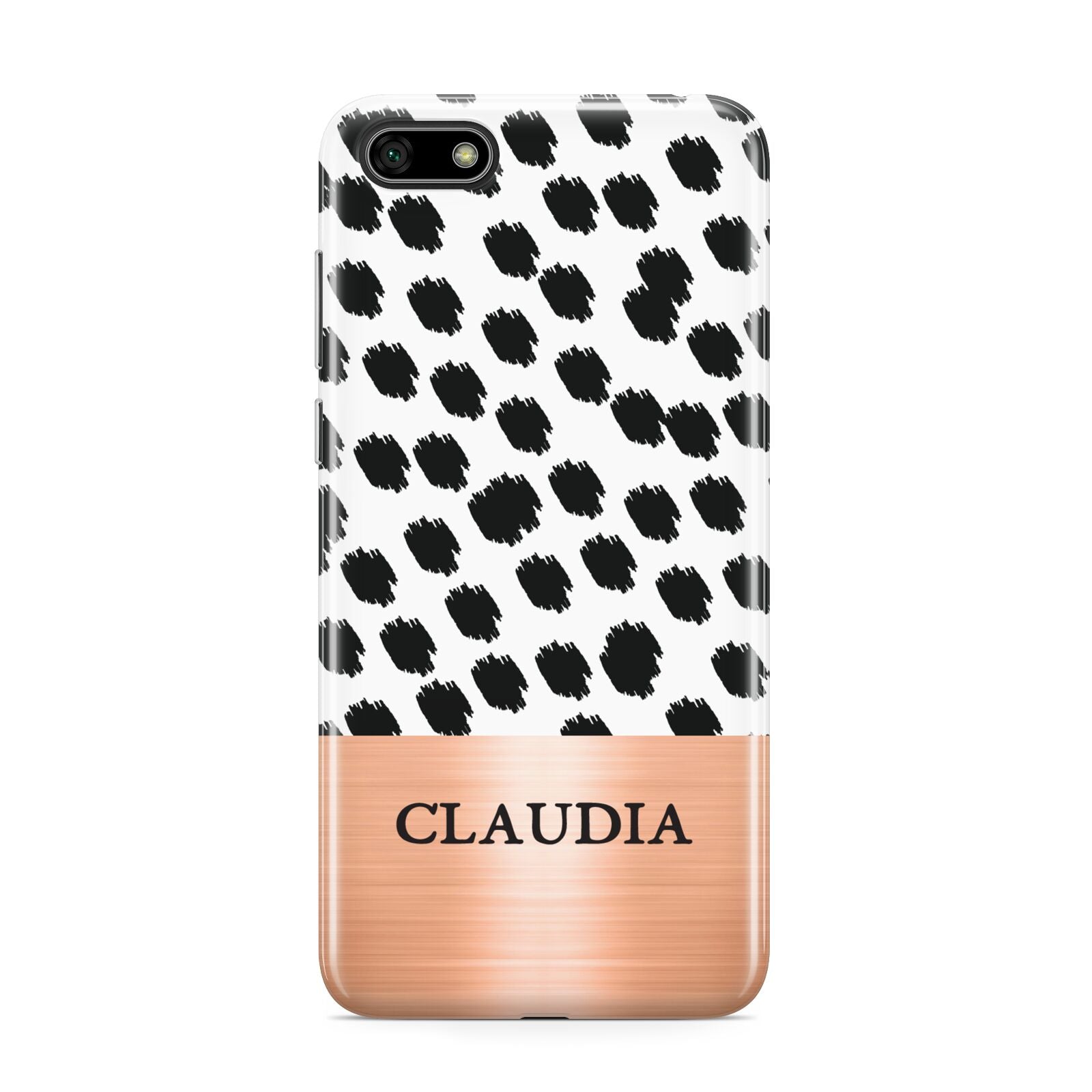 Personalised Animal Print Rose Gold Name Huawei Y5 Prime 2018 Phone Case