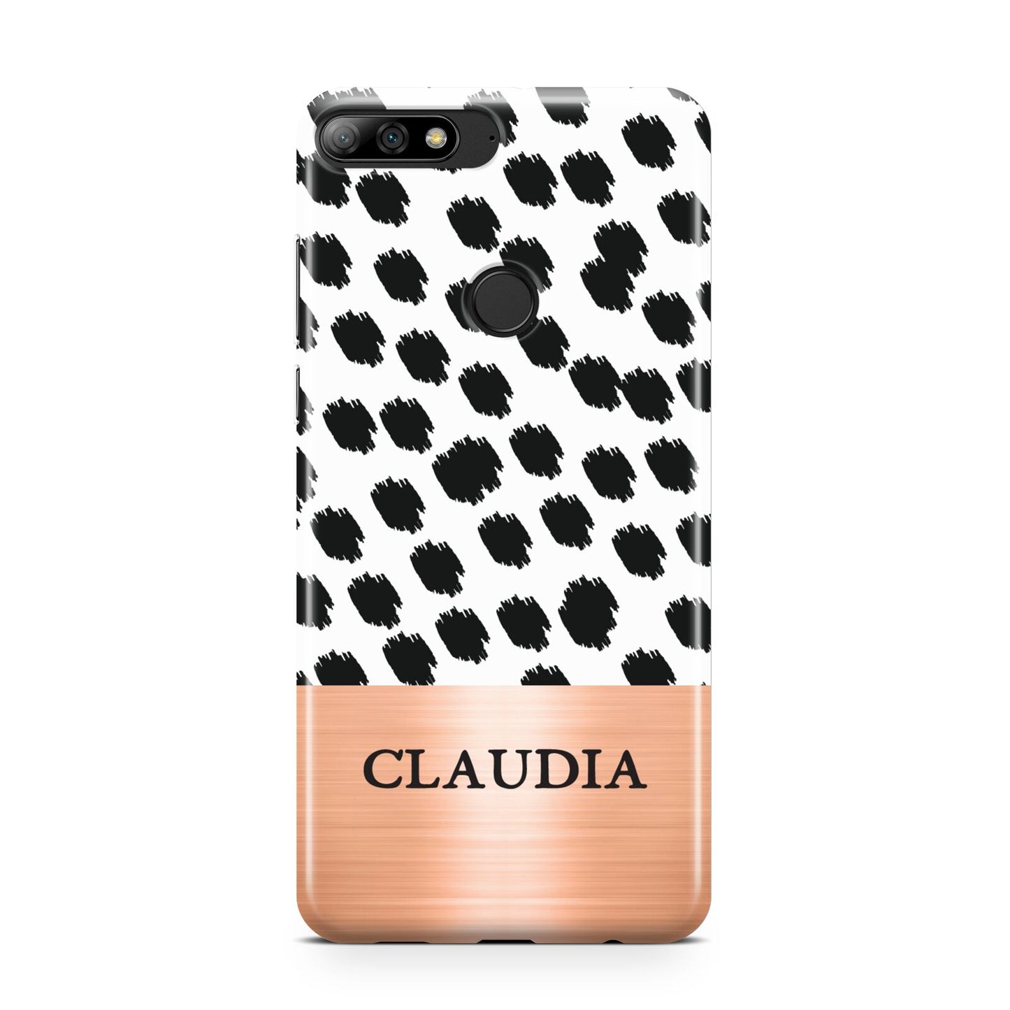 Personalised Animal Print Rose Gold Name Huawei Y7 2018