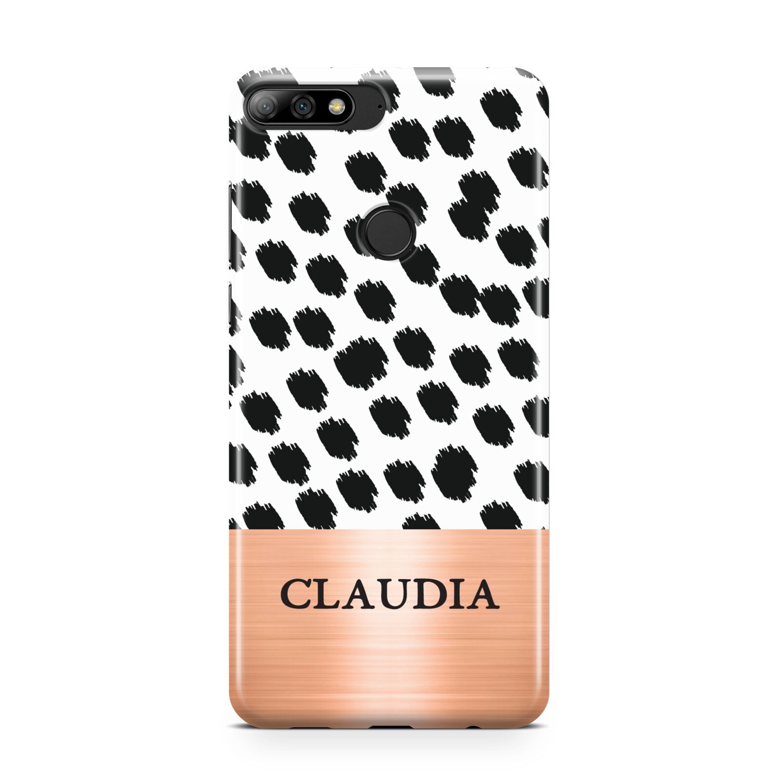 Personalised Animal Print Rose Gold Name Huawei Y7 2018