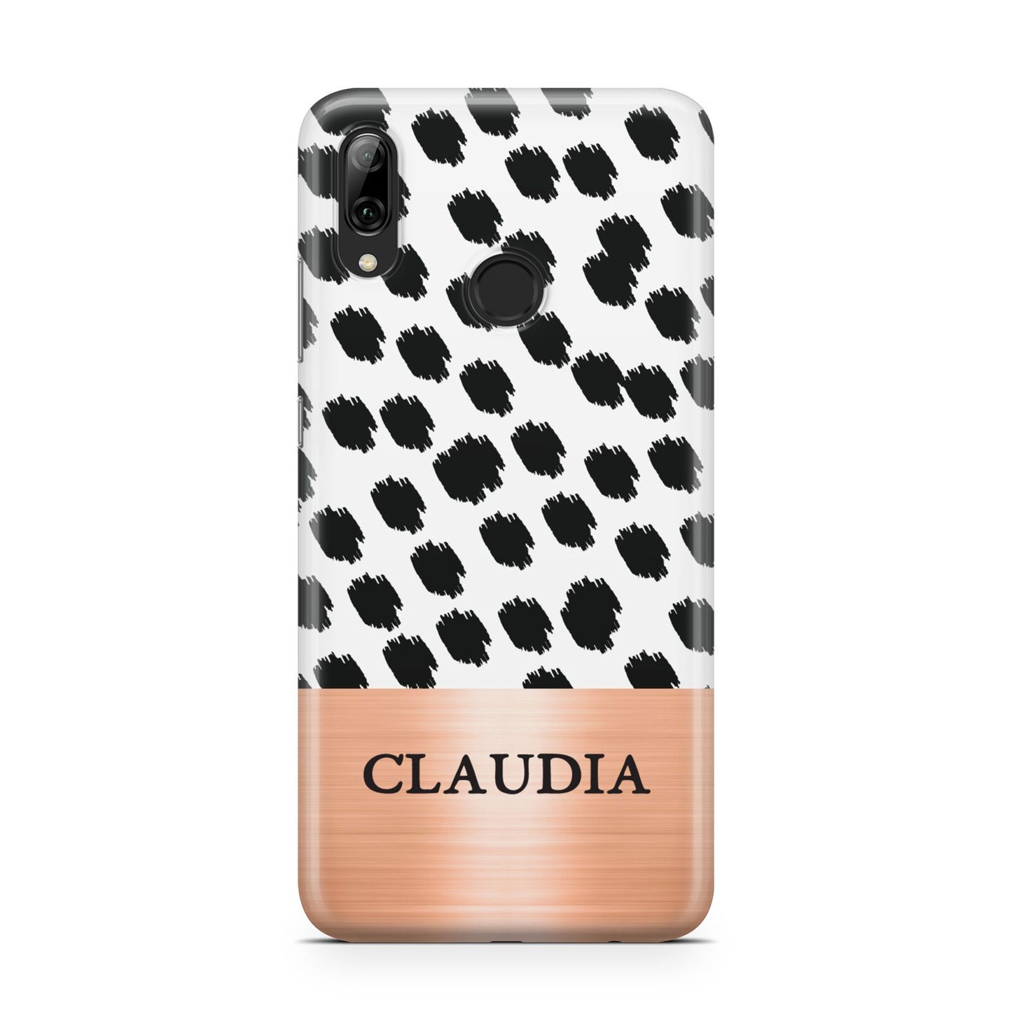 Personalised Animal Print Rose Gold Name Huawei Y7 2019