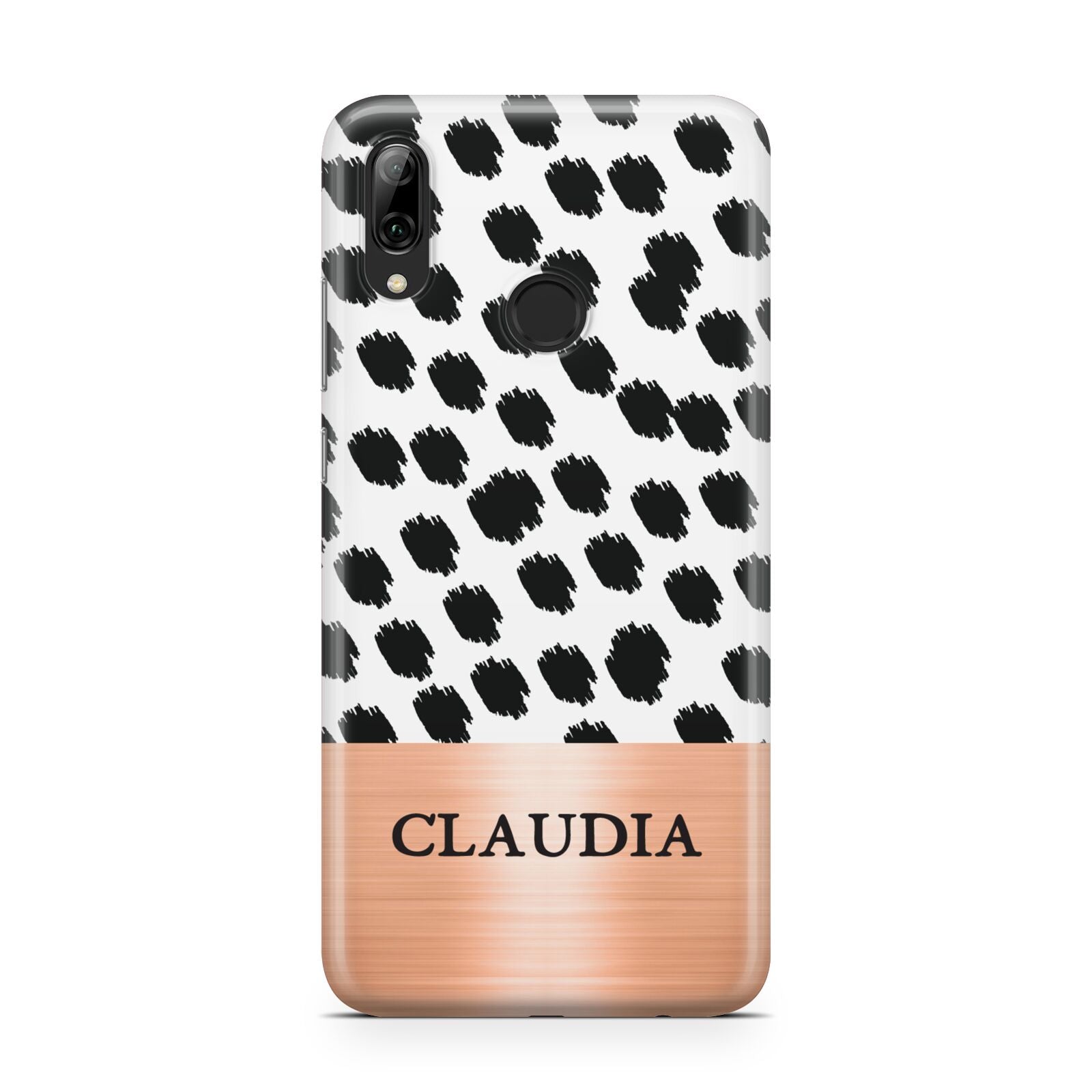 Personalised Animal Print Rose Gold Name Huawei Y7 2019