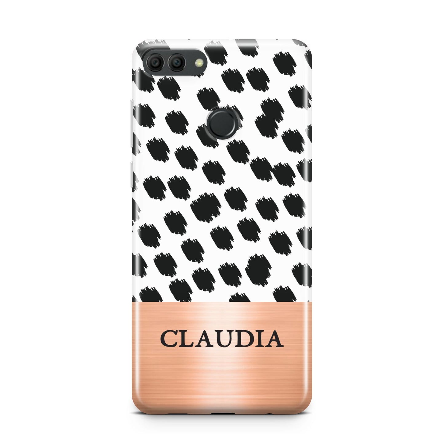 Personalised Animal Print Rose Gold Name Huawei Y9 2018