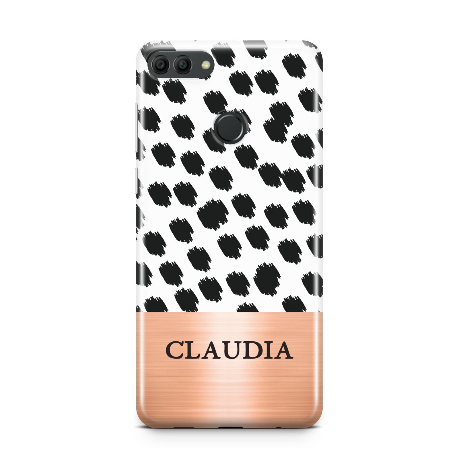 Personalised Animal Print Rose Gold Name Huawei Y9 2018