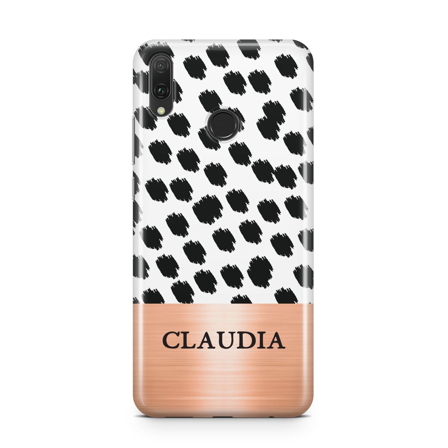 Personalised Animal Print Rose Gold Name Huawei Y9 2019