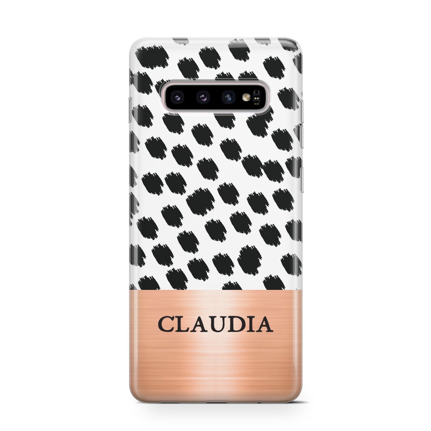 Personalised Animal Print Rose Gold Name Protective Samsung Galaxy Case