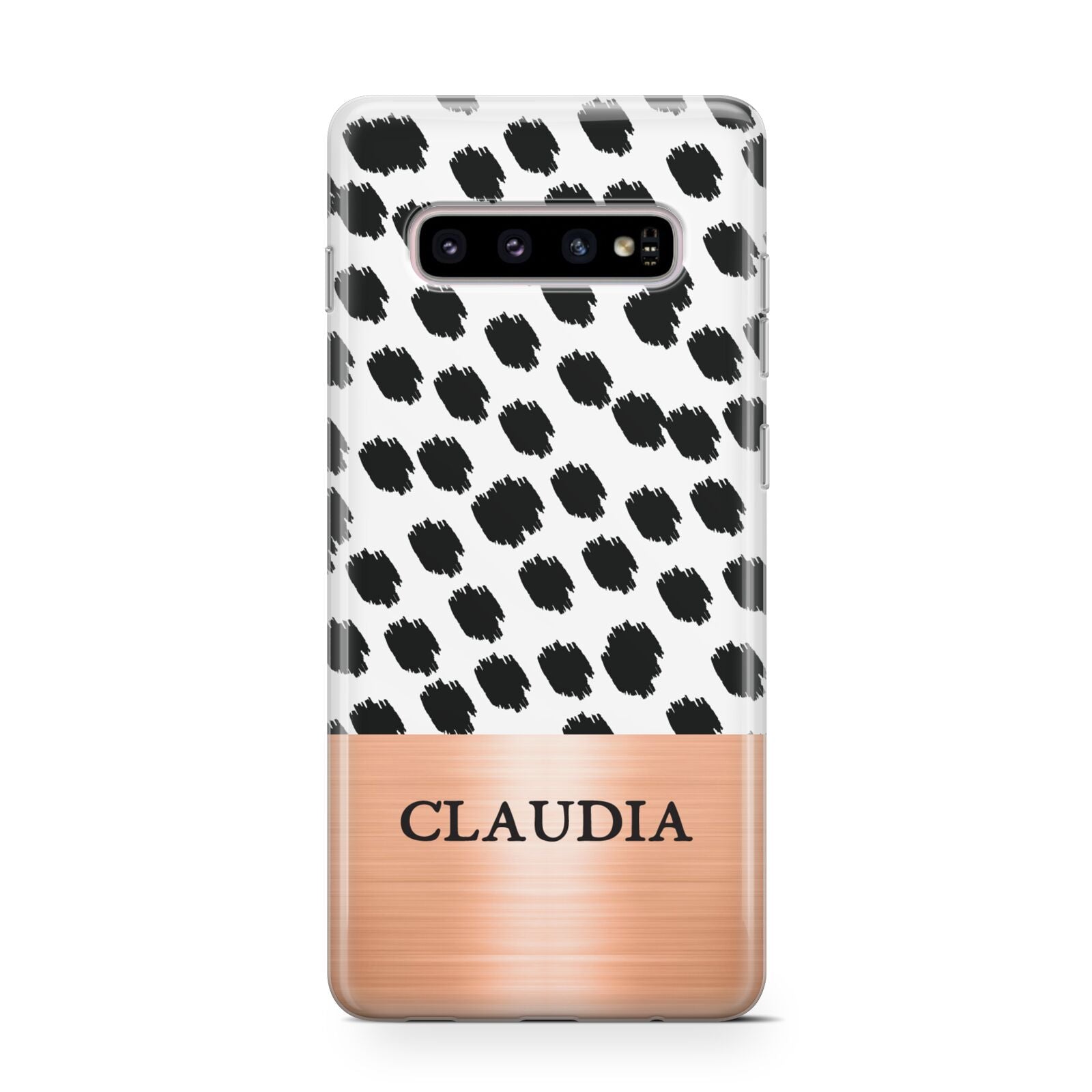 Personalised Animal Print Rose Gold Name Protective Samsung Galaxy Case