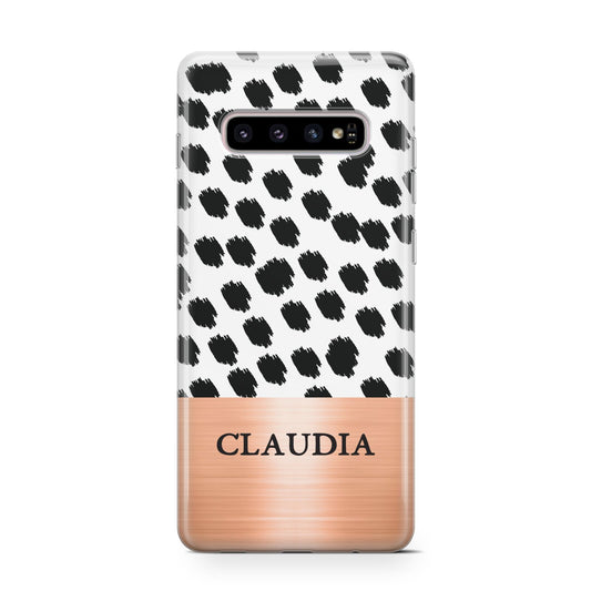 Personalised Animal Print Rose Gold Name Protective Samsung Galaxy Case