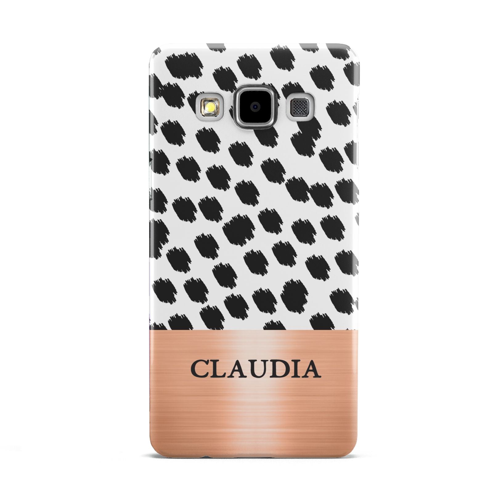 Personalised Animal Print Rose Gold Name Samsung Galaxy A5 Case